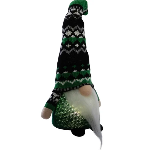 Northlight 11.5" Led Lighted St. Patrick's Day Boy Gnome With Green Irish Fair Isle Hat