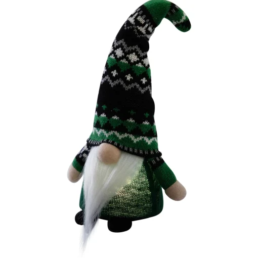 Northlight 11.5" Led Lighted St. Patrick's Day Boy Gnome With Green Irish Fair Isle Hat