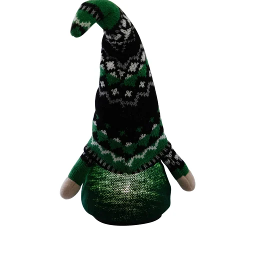 Northlight 11.5" Led Lighted St. Patrick's Day Boy Gnome With Green Irish Fair Isle Hat
