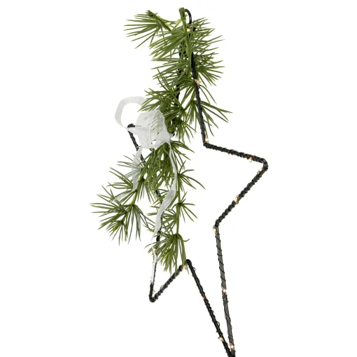 Northlight 11" Led Lighted Star With Rosemary Sprig Christmas Decoration, Warm White Lights