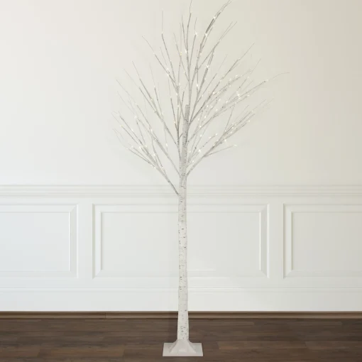 Northlight Twig Trees>6' Led Lighted White Christmas Twig Tree - Warm White Lights