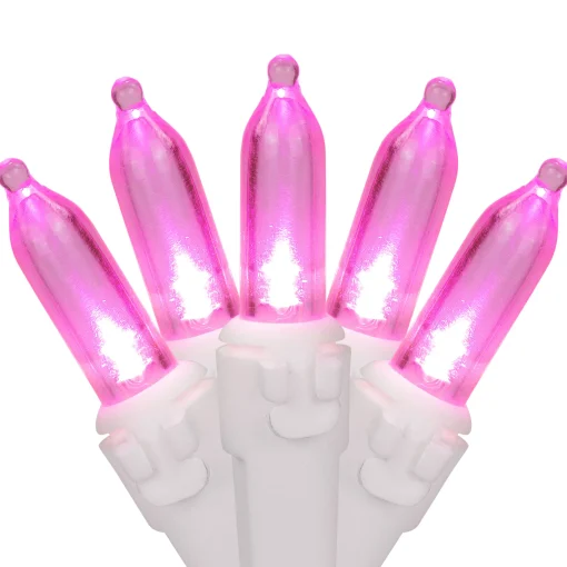 Northlight 50 Led Pink Mini Christmas Lights - 16.25 Ft White Wire