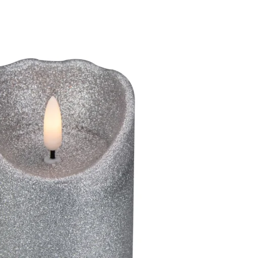 Candles & Holders*Northlight 4" Led Silver Glitter Flameless Christmas Decor Candle