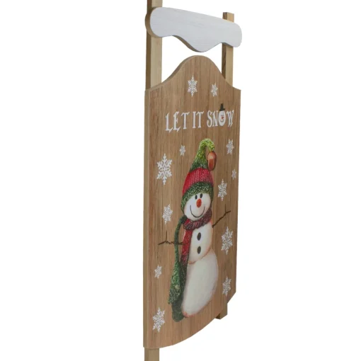 Signs & Plaques*Northlight 24" Let It Snow Wooden Sled Snowman And Snowflakes Wall Sign