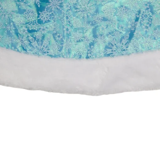 48 Inch And Smaller*Northlight 48" Light Blue Iridescent Mesh Glittered Snowflakes Christmas Tree Skirt