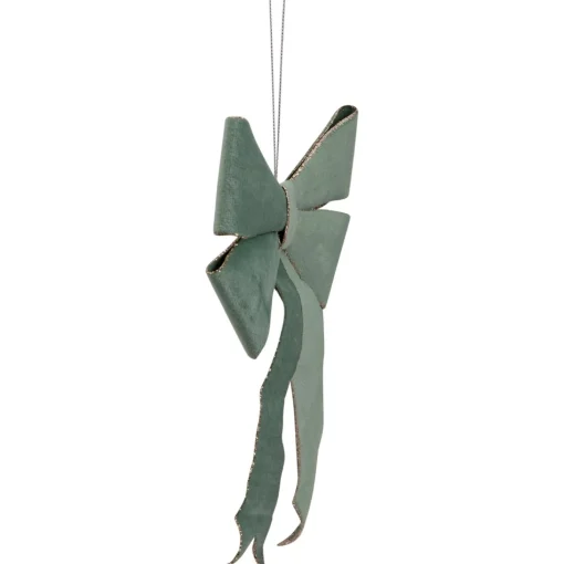 Bows*Northlight 10" Light Green And Gold Glitter Trimmed Velveteen Bow Christmas Ornament