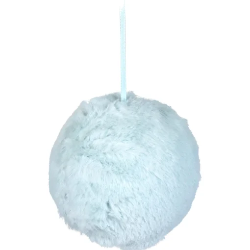 Northlight Balls>4" Light Green Faux Fur Plush Ball Christmas Ornament