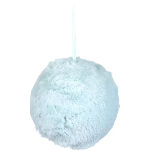 Northlight Balls>4" Light Green Faux Fur Plush Ball Christmas Ornament