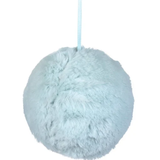 Northlight Balls>4" Light Green Faux Fur Plush Ball Christmas Ornament