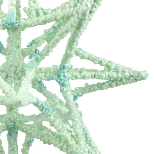 Northlight Stars>6.75" Light Green Starburst Christmas Ornament