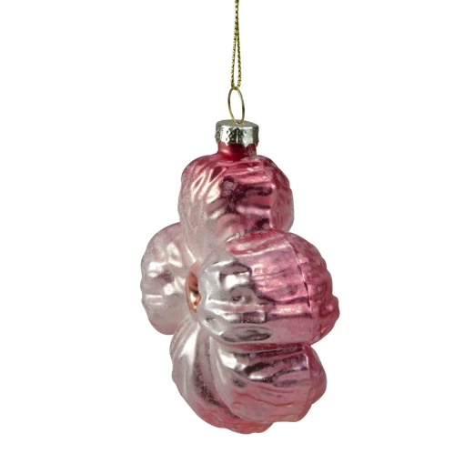 Northlight Garden & Floral>3.5" Light Pink Glass Flower Christmas Ornament