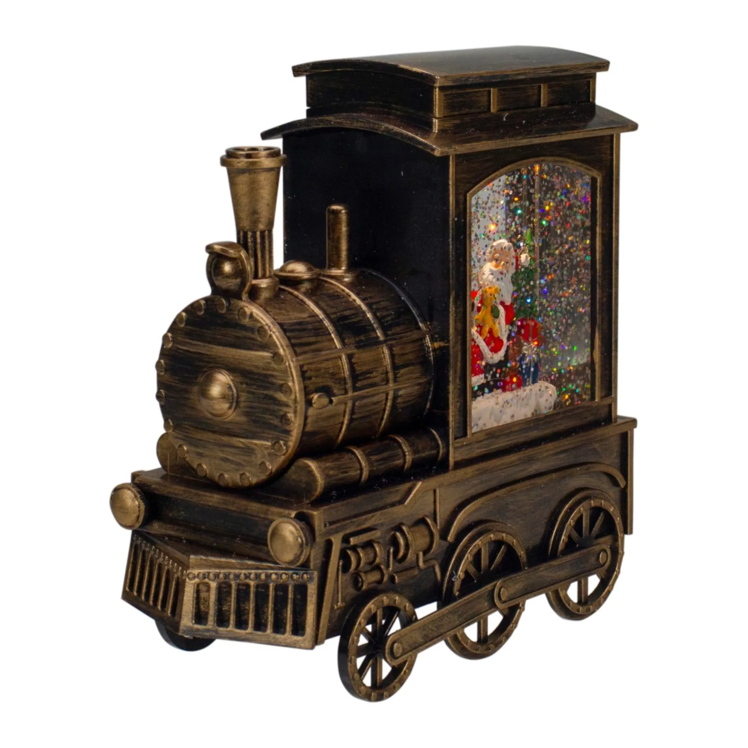 Snow Globes*Northlight 6.75" Lighted Black Train Christmas Snow Globe With Santa