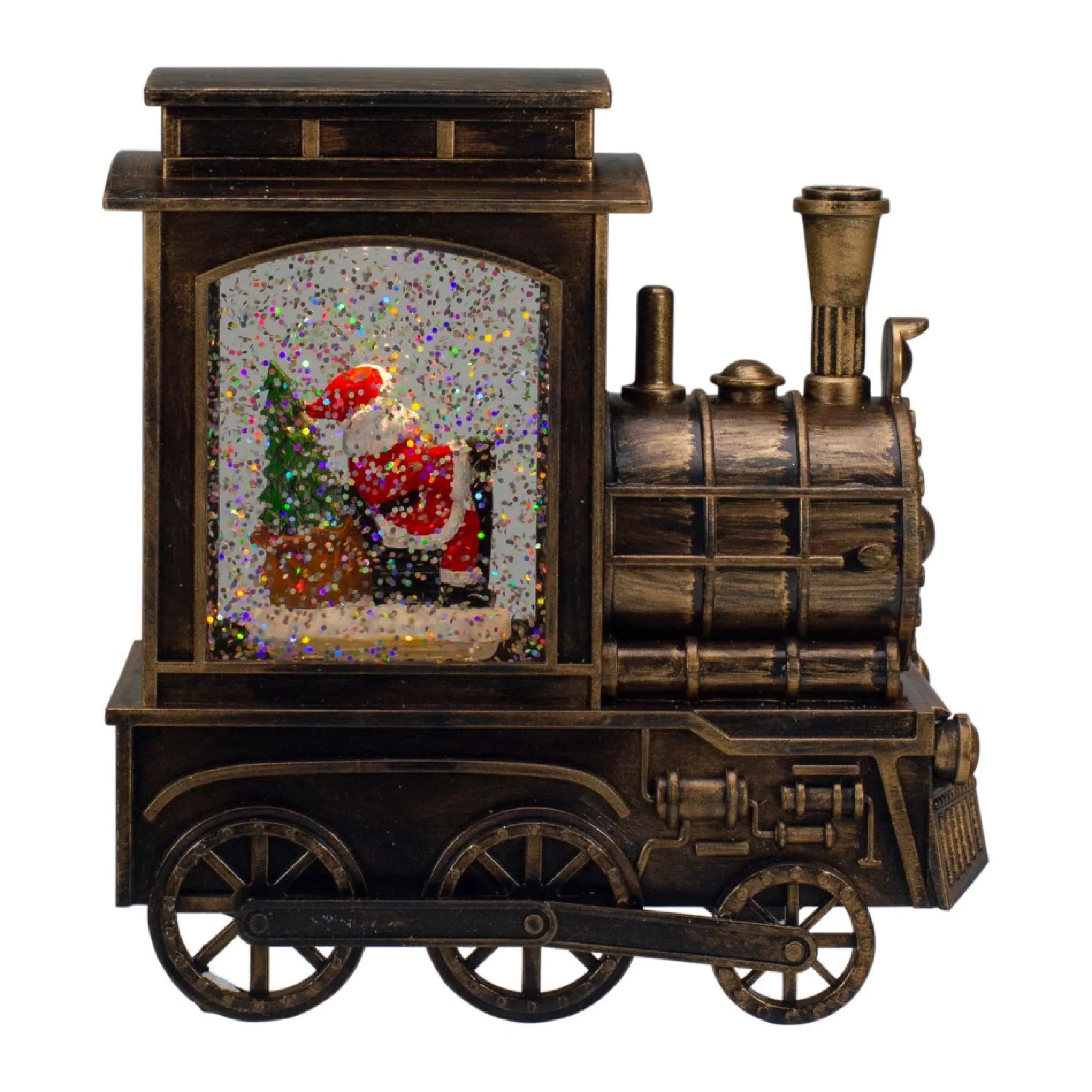 Snow Globes*Northlight 6.75" Lighted Black Train Christmas Snow Globe With Santa