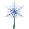 Snowflake Tree Toppers*KSA 11" Lighted Blue And Clear Snowflake Christmas Tree Topper, Multicolor Led Lights