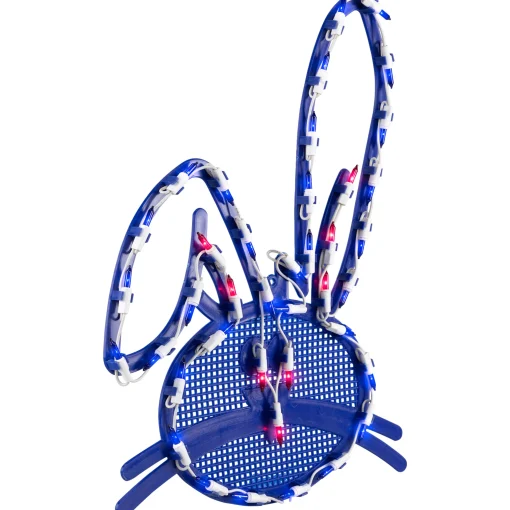 Northlight 17" Lighted Blue Easter Bunny Head Window Silhouette