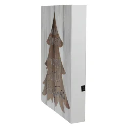 Signs & Plaques*Northlight 11.75" Lighted Brown Tree "Have Yourself A Merry Little Christmas" Wall Plaque