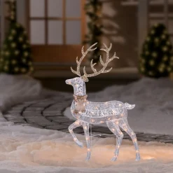 Outdoor Decorations*Northlight 46" Lighted 2-D Silver Glitter Reindeer Outdoor Christmas Decoration