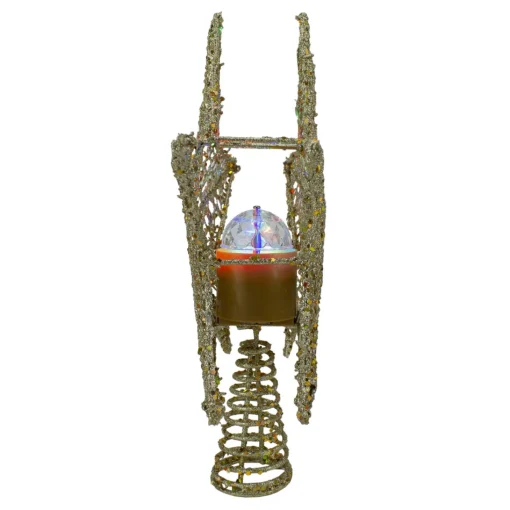 Star Tree Toppers*Northlight 13" Lighted Gold Star With Rotating Projector Christmas Tree Topper - Multicolor Led Lights