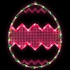 Northlight 17" Lighted Green With Pink Chevron Stripe Easter Egg Window Silhouette