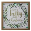 Signs & Plaques*Northlight 11.75" Lighted "Holly Jolly" With A Green Wreath Wood Christmas Plaque