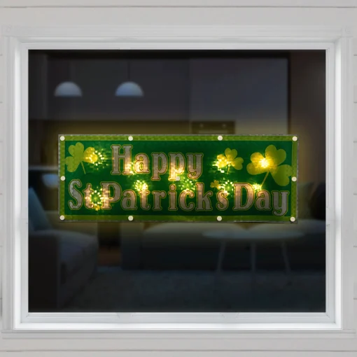 Northlight 17" Lighted Holographic Happy St.Patrick's Day Window Silhouette Decoration