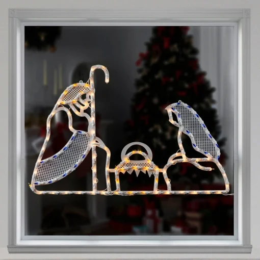 Window Decorations*Northlight 30" Lighted Holy Family Nativity Scene Christmas Window Silhouette