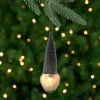 Northlight Fantasy & Sci Fi>8" Lighted Metallic Gray Knit Gnome Head Christmas Ornament