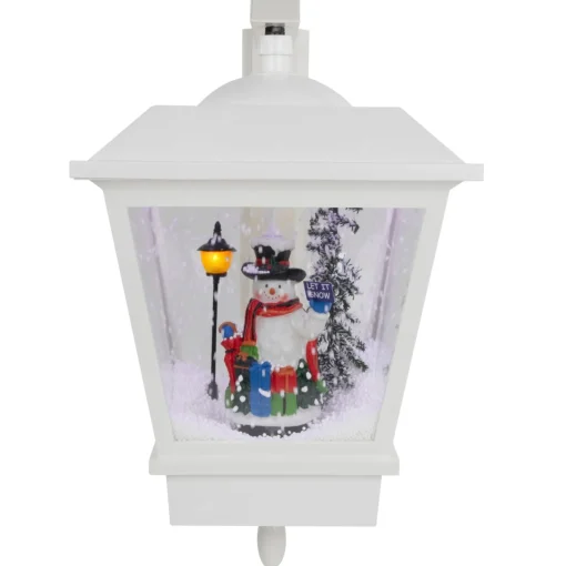 Snow Globes*Northlight 17.75" Lighted Musical Snowman Wall Mounted Snowing Christmas Street Lamp