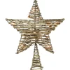 Star Tree Toppers*Northlight 11" Lighted Rattan Twigs Star Christmas Tree Topper- Clear Lights, White Wire
