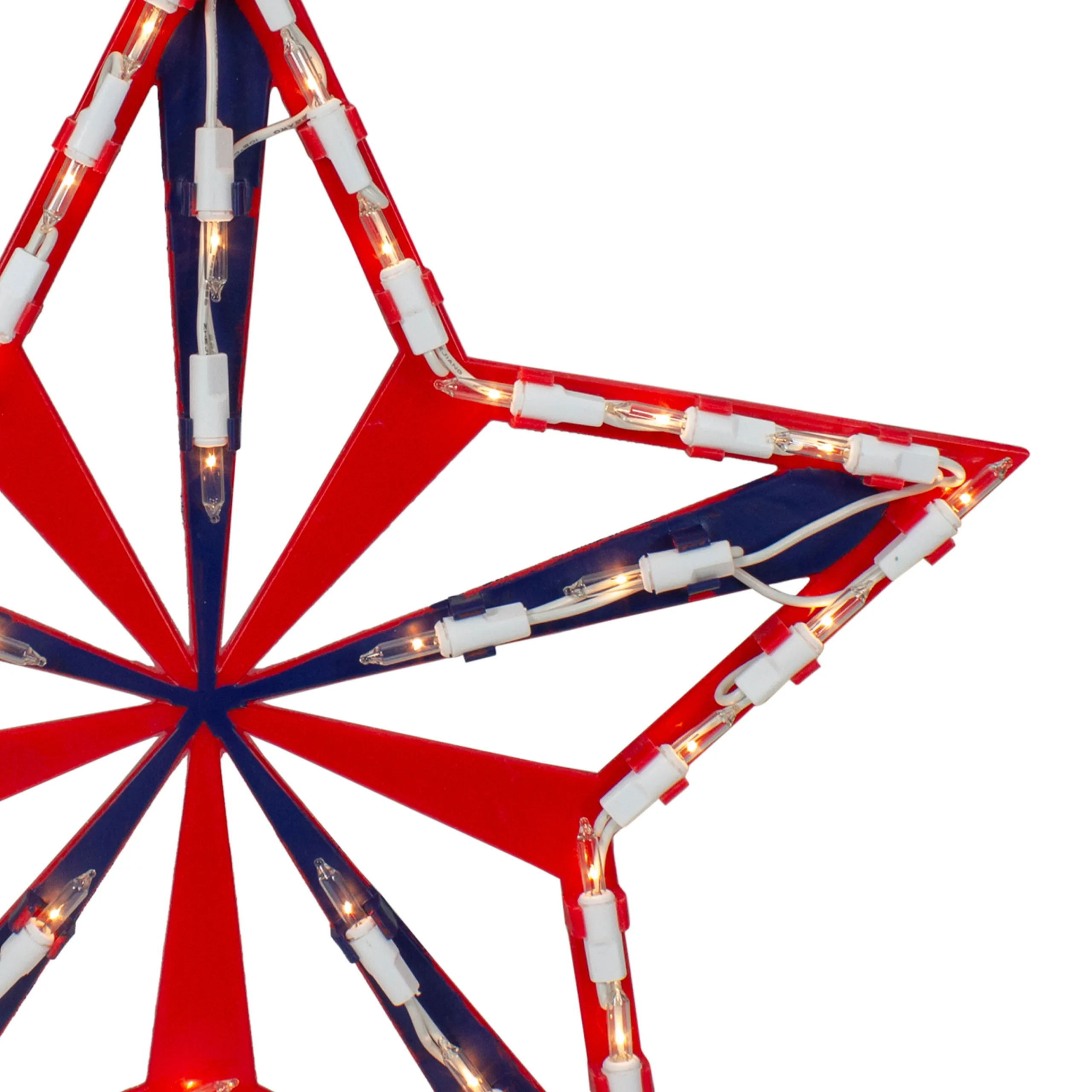 Northlight 14" Lighted Red And Blue Patriotic Star Window Silhouette - Clear Lights