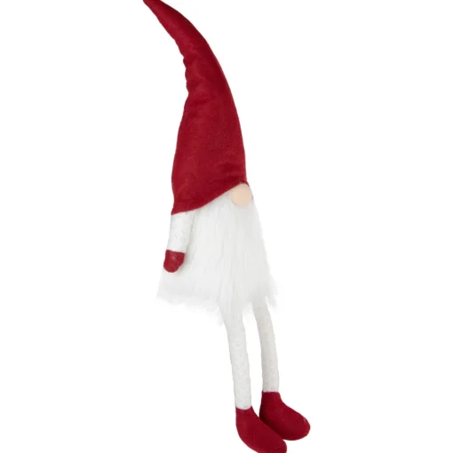 Gnomes*Northlight 20" Lighted Red And White Sitting Gnome Tabletop Christmas Decoration