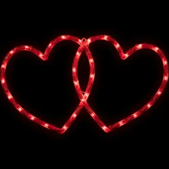 Northlight 17" Lighted Red Double Heart Valentine's Day Window Silhouette Decoration