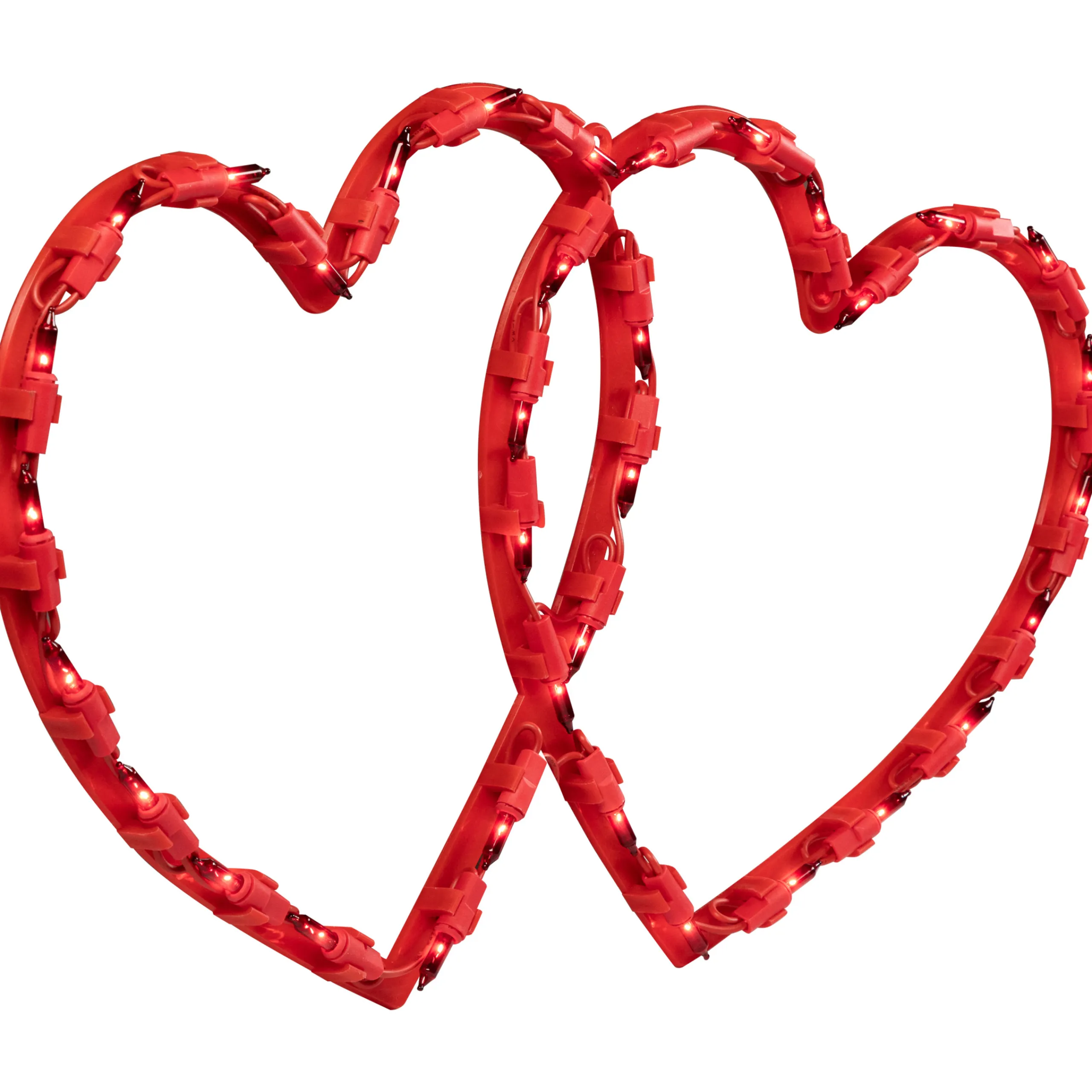 Northlight 17" Lighted Red Double Heart Valentine's Day Window Silhouette Decoration