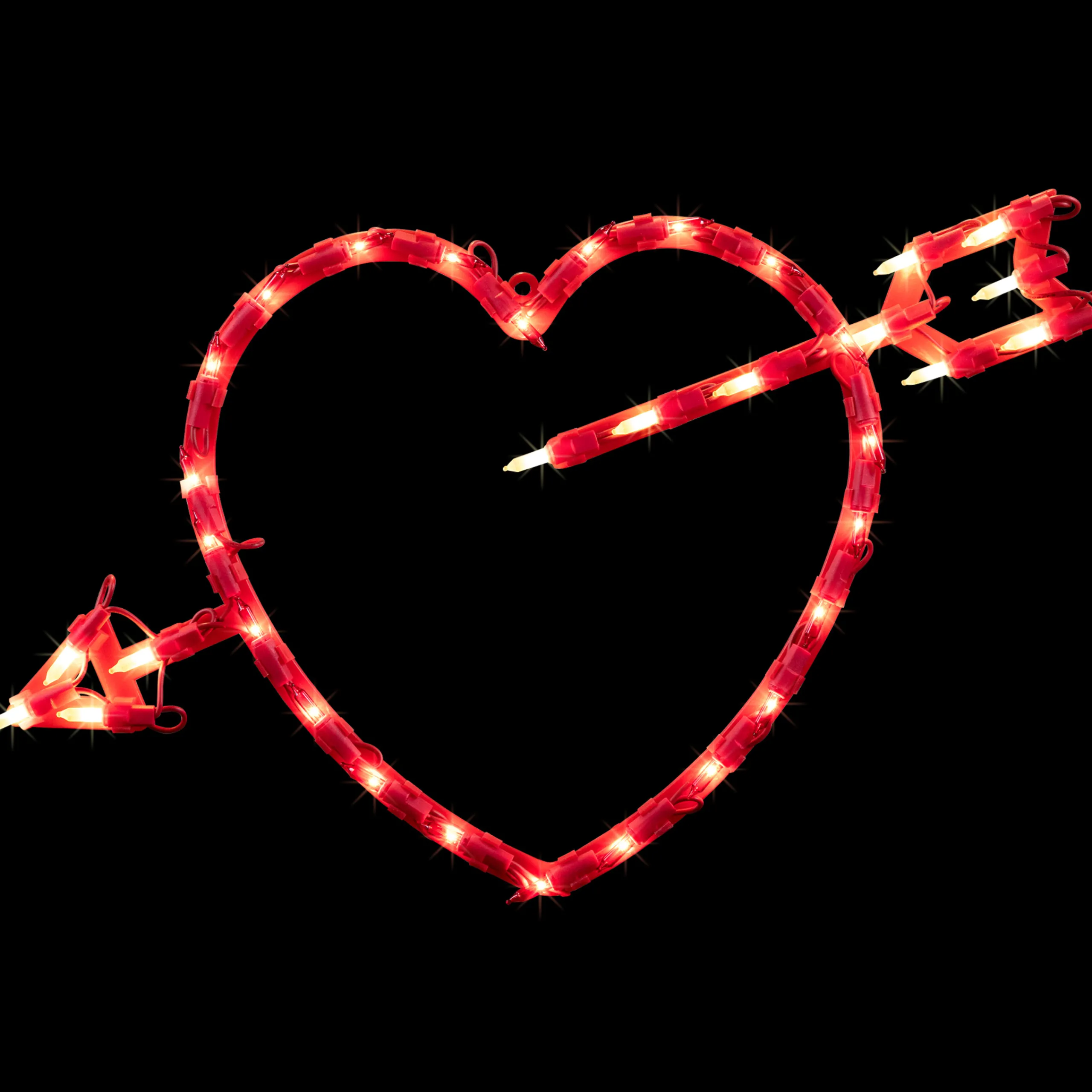 Northlight 17" Lighted Red Heart With Arrow Valentine's Day Window Silhouette Decoration