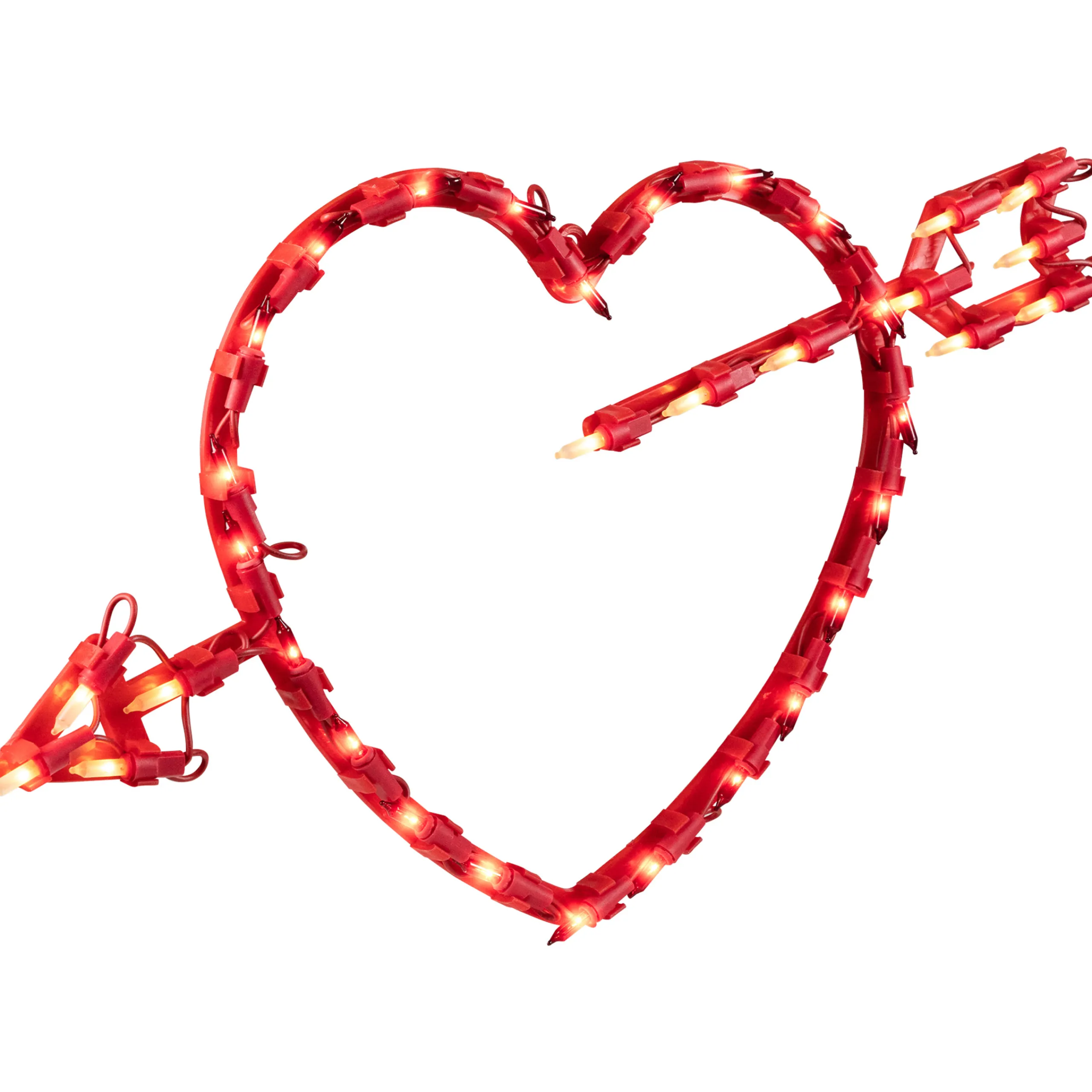 Northlight 17" Lighted Red Heart With Arrow Valentine's Day Window Silhouette Decoration