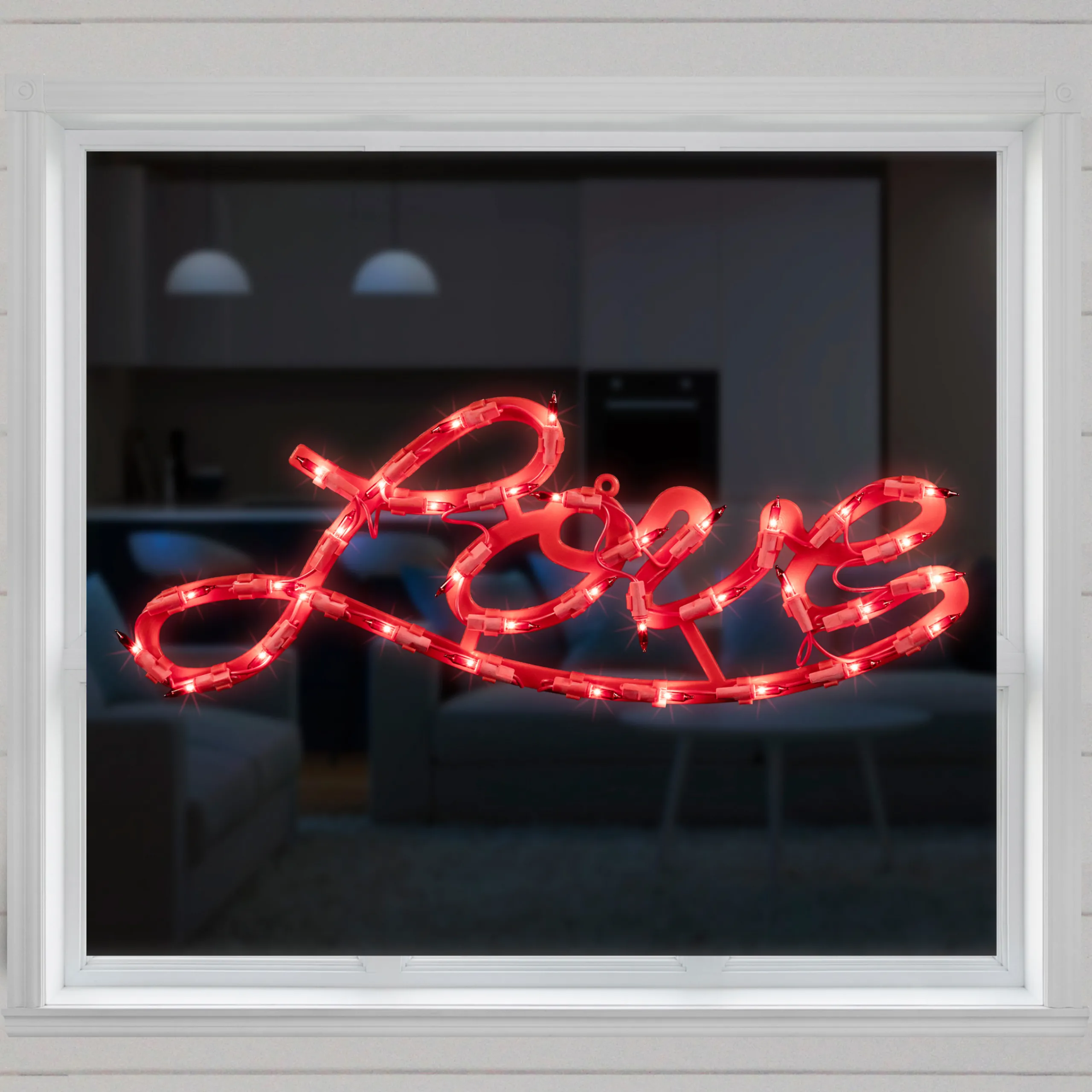 Northlight 17" Lighted Red Love Script Valentine's Day Window Silhouette Decoration