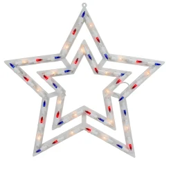 Northlight 17" Lighted Red, White And Blue Patriotic Star Window Silhouette Decoration