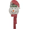 Lighted Tree Toppers*Northlight 22" Lighted Snowman Wearing A Red Frosted Hat With Pine Christmas Tree Topper