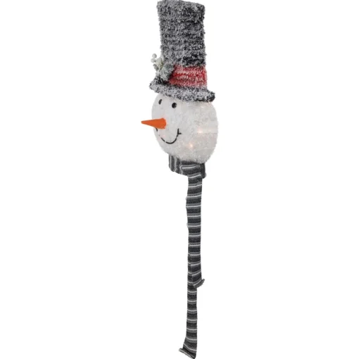 Lighted Tree Toppers*Northlight 25" Lighted Snowman With Black Frosted Top Hat Christmas Tree Topper