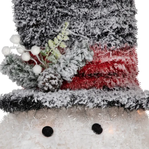 Lighted Tree Toppers*Northlight 25" Lighted Snowman With Black Frosted Top Hat Christmas Tree Topper