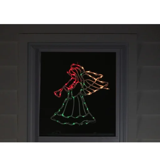 Window Decorations*Northlight 18" Lighted Trumpeting Angel Christmas Window Silhouette Decoration
