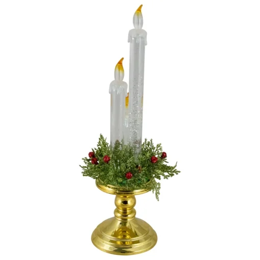 Candles & Holders*Northlight 14.5" Lighted Water Candle On A Gold Base With Berries