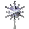 Snowflake Tree Toppers*Kurt Adler 9.25'' Lighted White And Blue Rotating Snowflake Christmas Tree Topper - Clear Led Lights