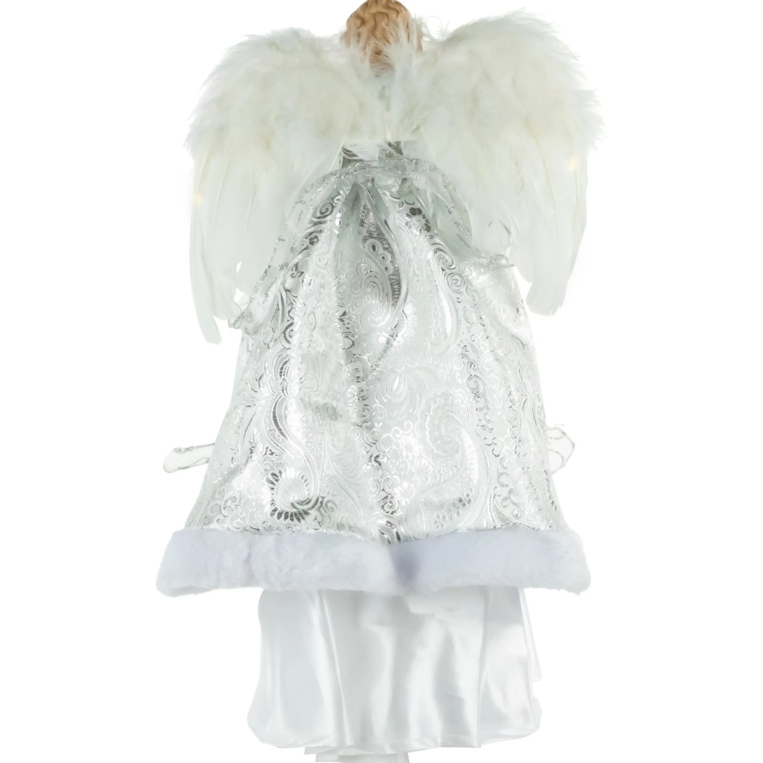 Angel Tree Toppers*Northlight 18" Lighted White And Silver Angel In A Dress Christmas Tree Topper - Warm White Lights