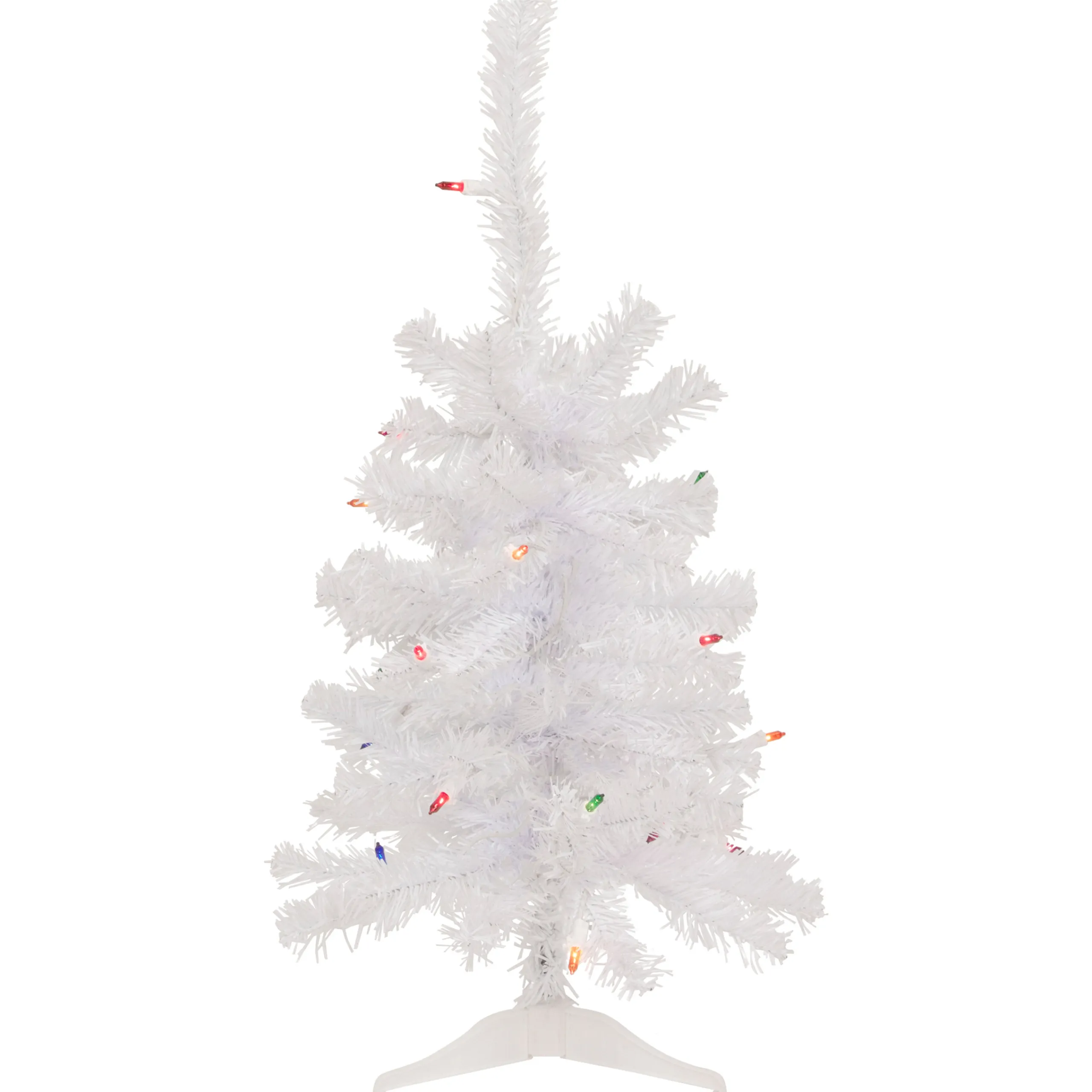 Northlight 2.5 Feet Tall And Smaller>2' Lighted Woodbury White Pine Slim Artificial Christmas Tree, Multi Lights