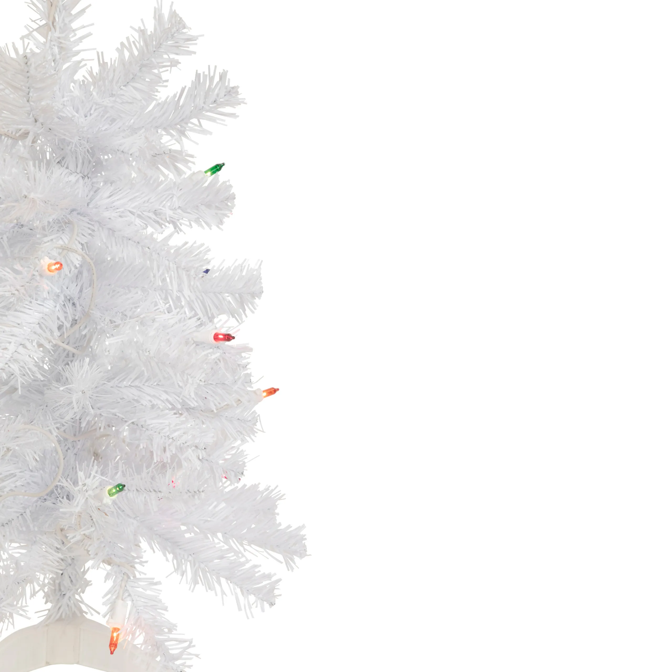 Northlight 2.5 Feet Tall And Smaller>2' Lighted Woodbury White Pine Slim Artificial Christmas Tree, Multi Lights