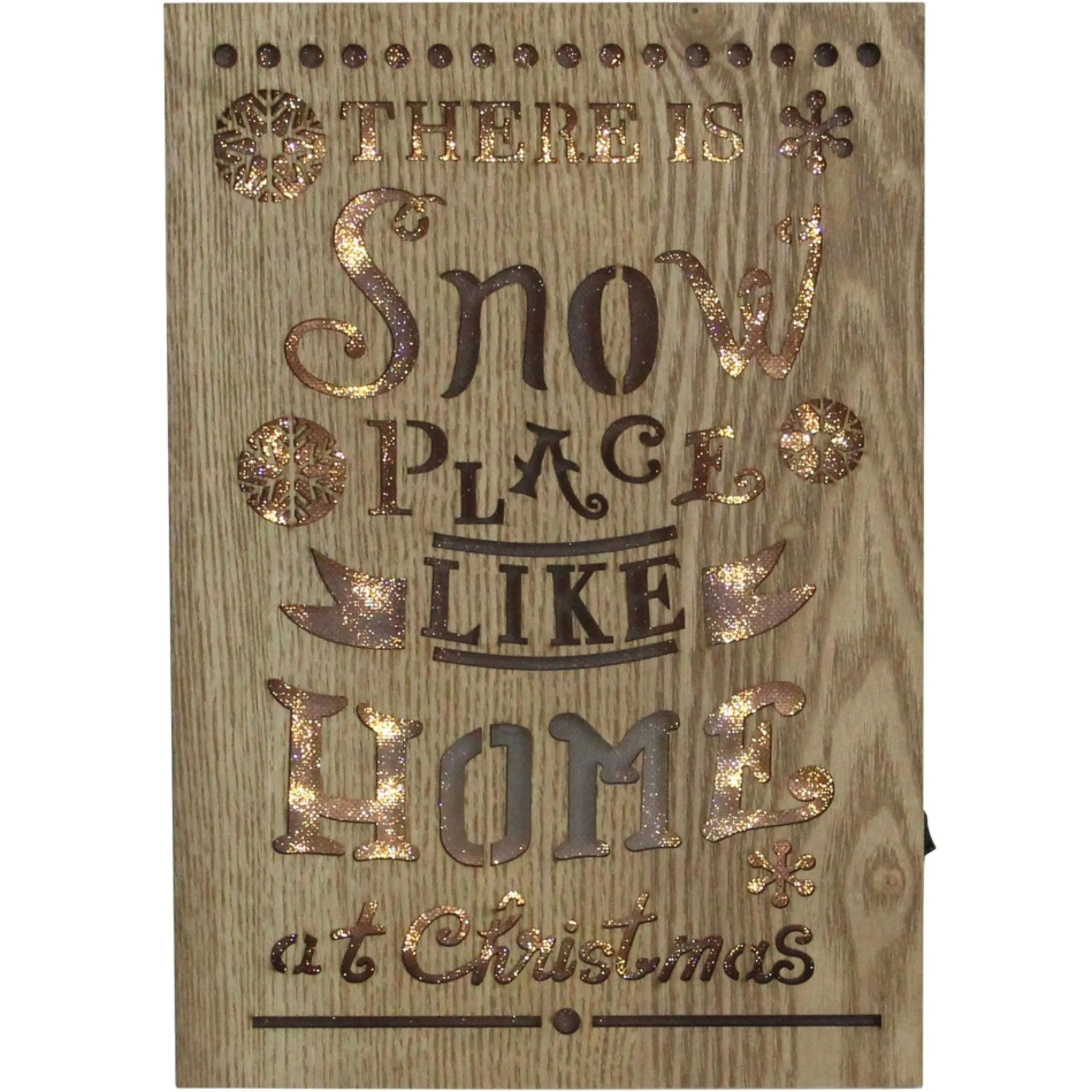 Wall & Door Decorations*Gerson 10" Lighted Wooden "Snow Place Like Home" Christmas Wall Decoration