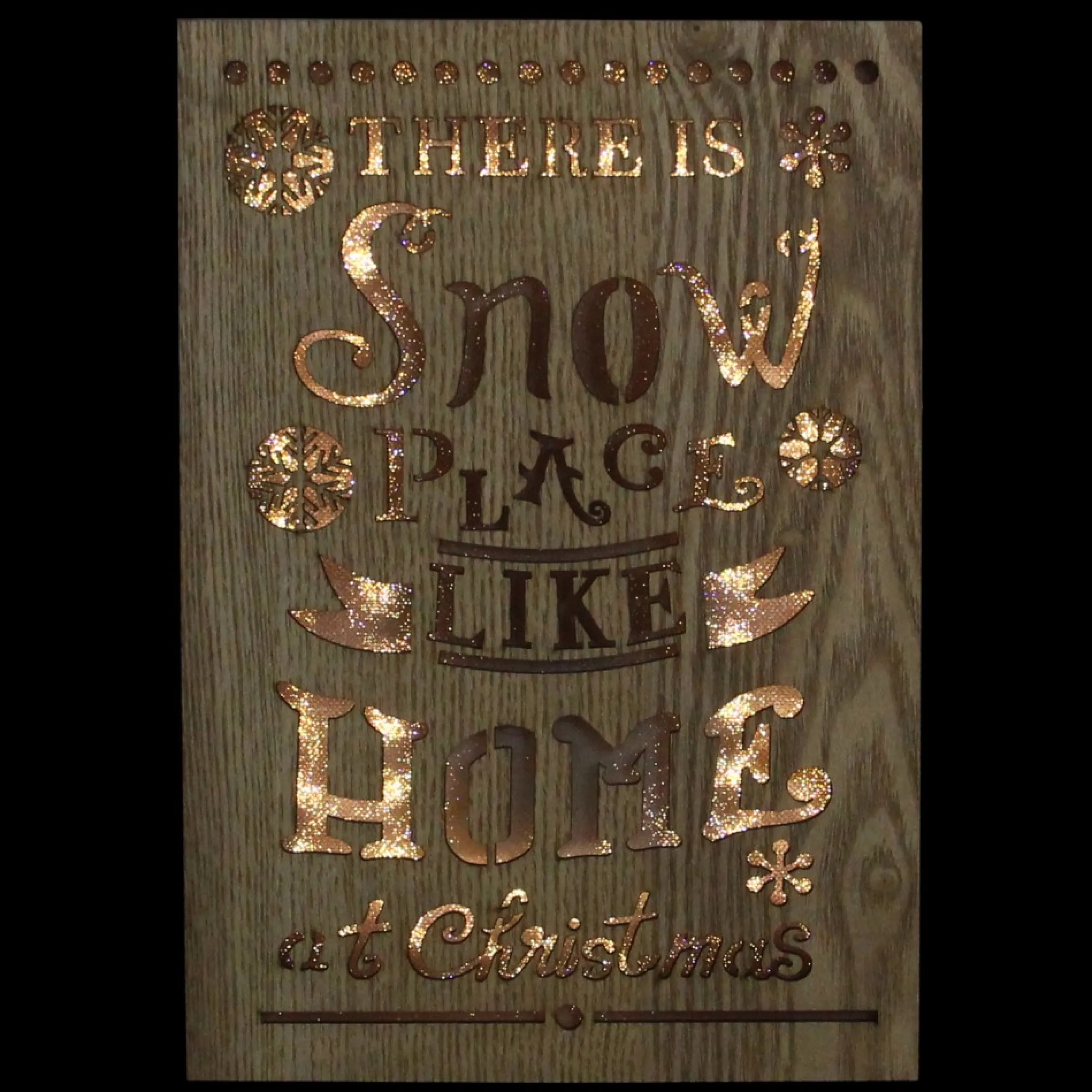 Wall & Door Decorations*Gerson 10" Lighted Wooden "Snow Place Like Home" Christmas Wall Decoration