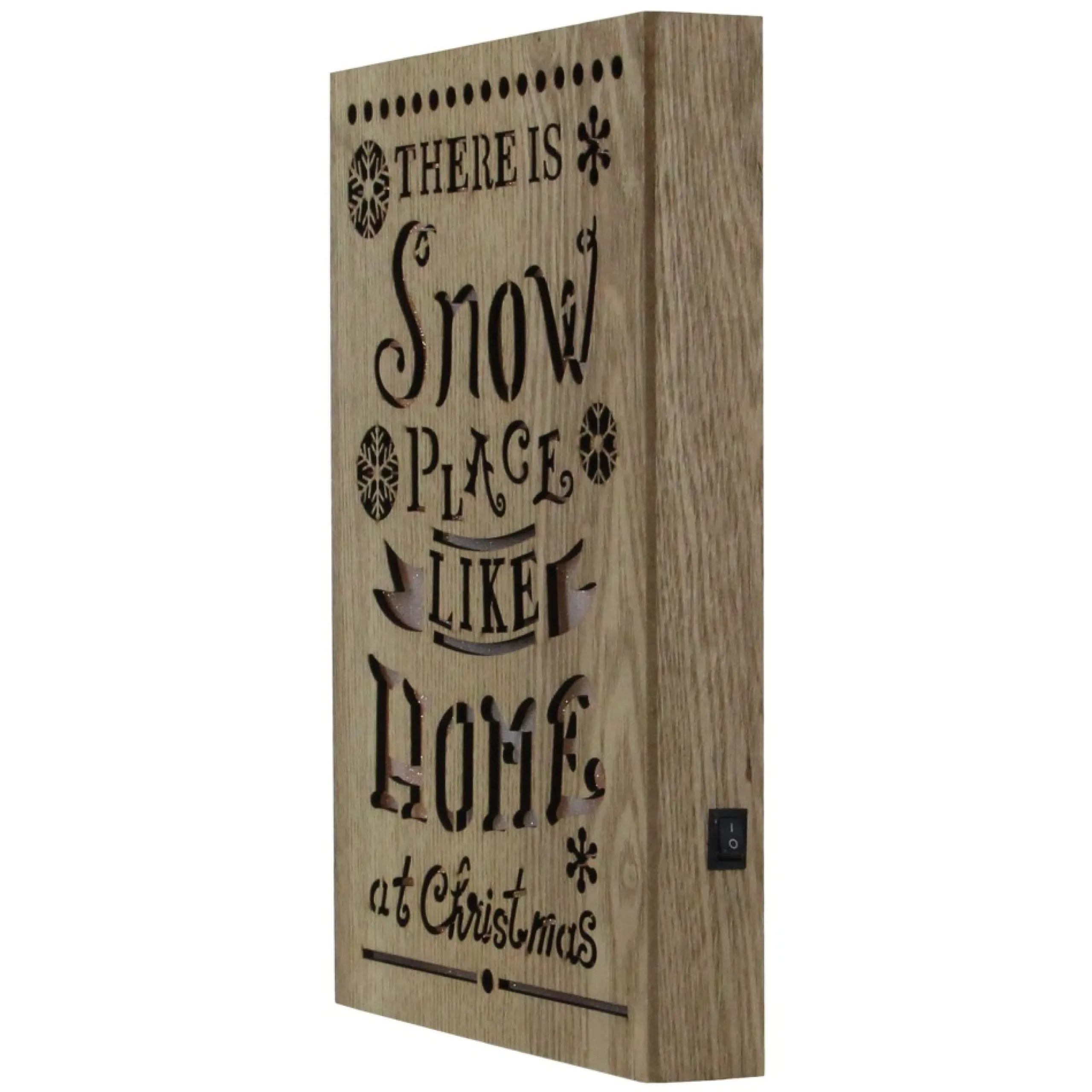 Wall & Door Decorations*Gerson 10" Lighted Wooden "Snow Place Like Home" Christmas Wall Decoration