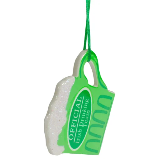 Kurt Adler Food & Beverage>4" Luck Of The Irish Official Drinking Team Beer Mug Christmas Ornament